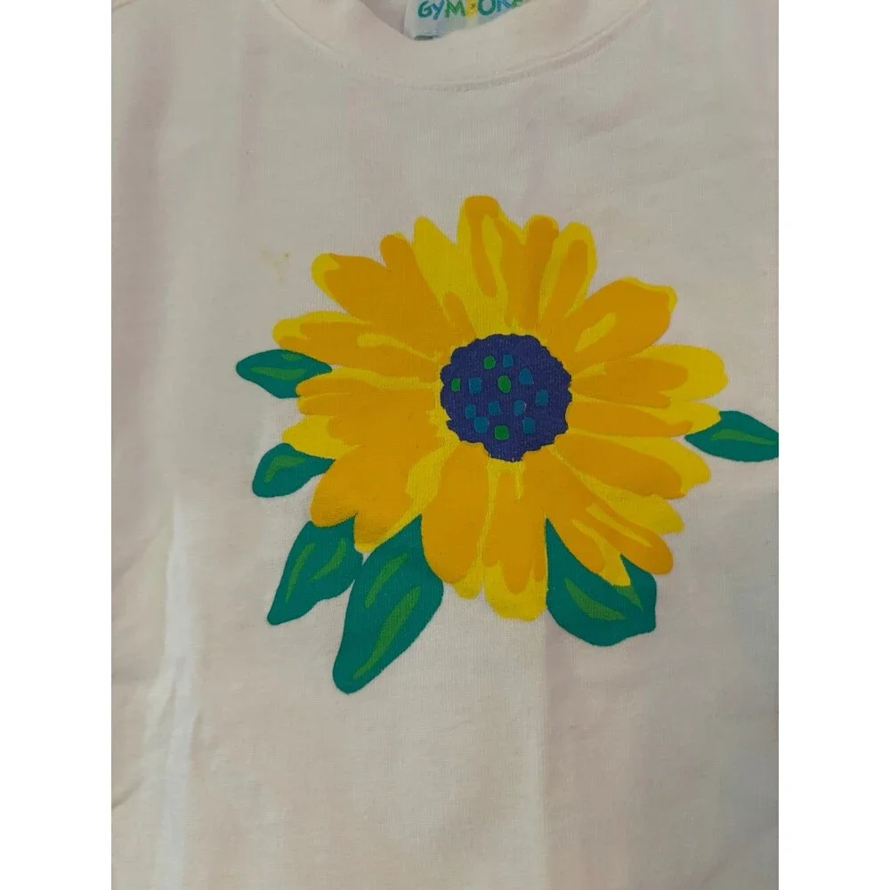 Gymboree rainbow tag flower floral shirt XS S sea splash line spring 1997